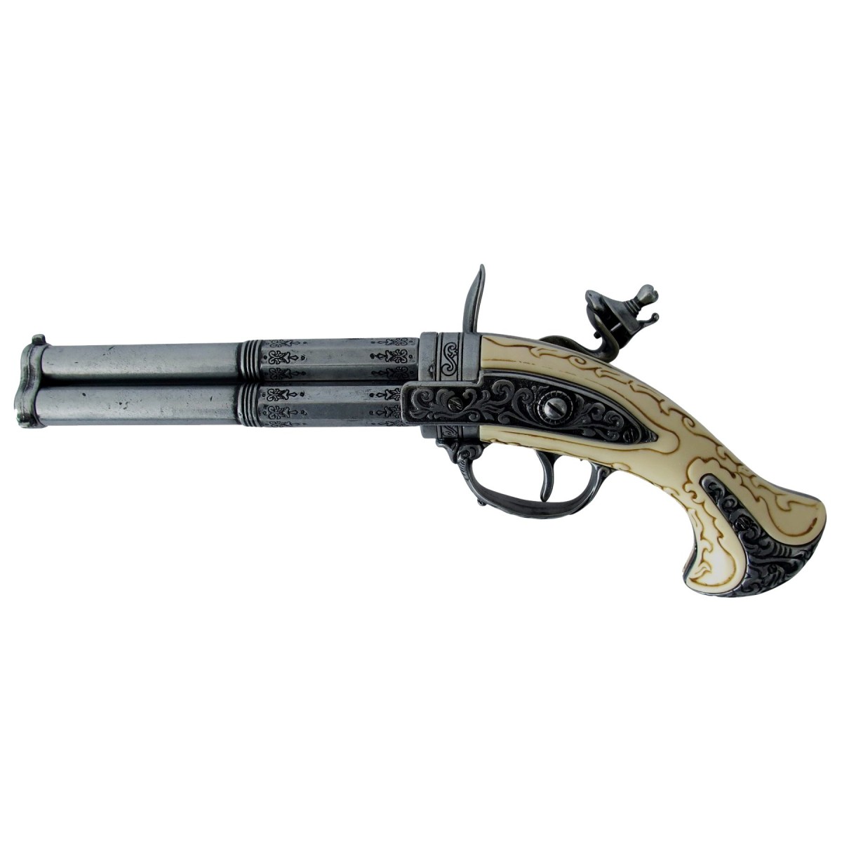 Pistola A Pietra Focaia A 3 Canne Girevoli  1309