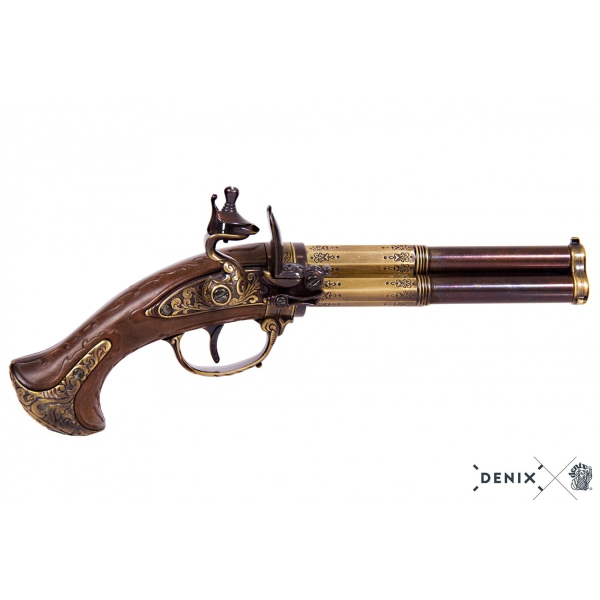 Pistola A Pietra Focaia A 3 Canne Girevoli   5309