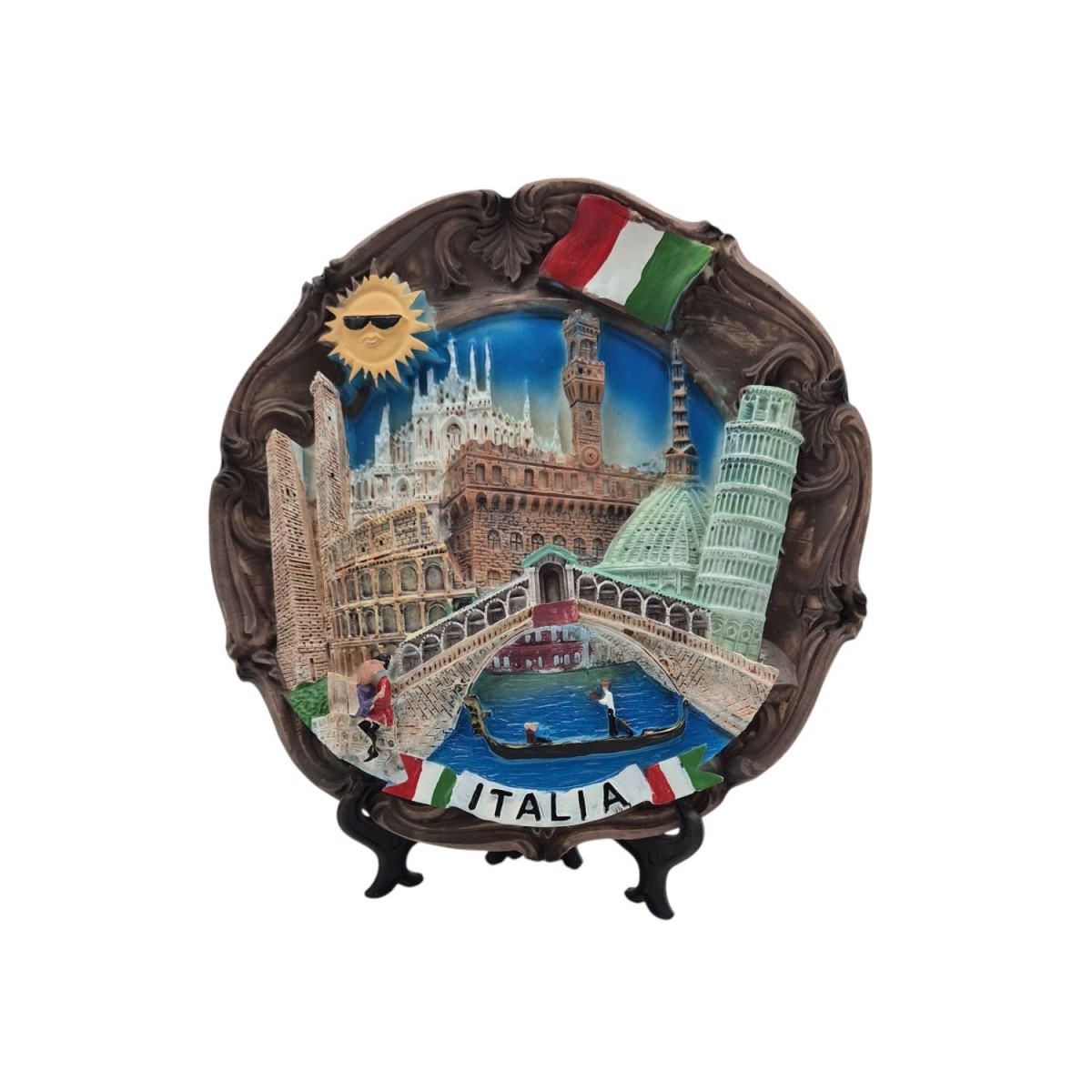 Souvenir  Italia piatto con gancino è supporto 